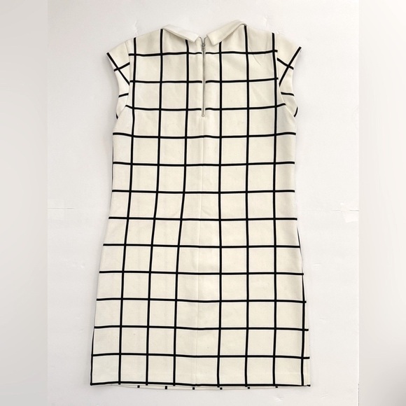 Zara Trafaluc Check Pattern Grid Mini Short Dress, Back/Off White, Size S - Picture 6 of 11